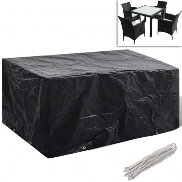 Garden Furniture Covers 2 Pcs 4 Person Poly 8 Eyelets 180x140cm Image 2