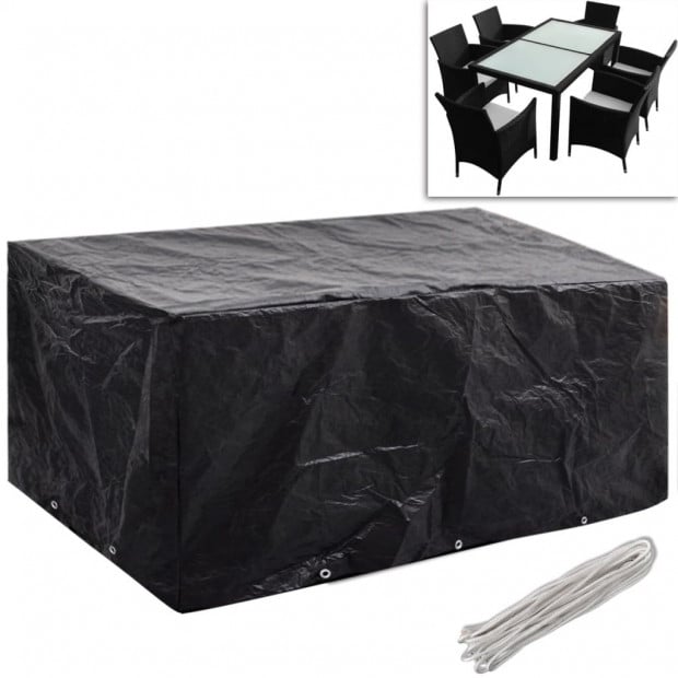Garden Furniture Covers 2 Pcs 6 Person Poly 10 Eyelets 240x140cm Image 2