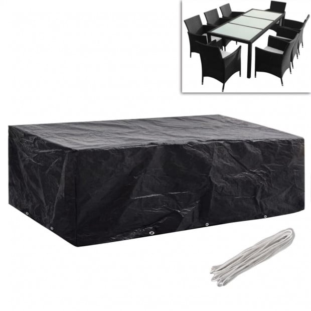 Garden Furniture Covers 2 Pcs 8 Person Poly 10 Eyelets 300x140 Cm Image 2