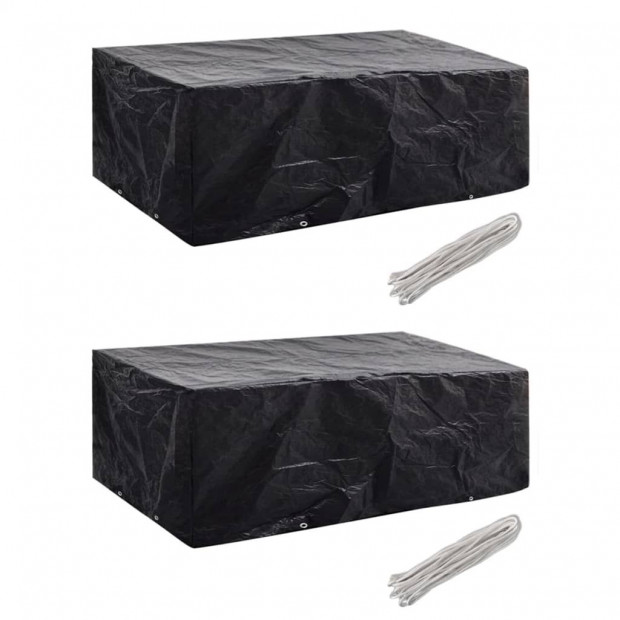 Garden Furniture Covers 2 Pcs 8 Eyelets 200x160x70 Cm
