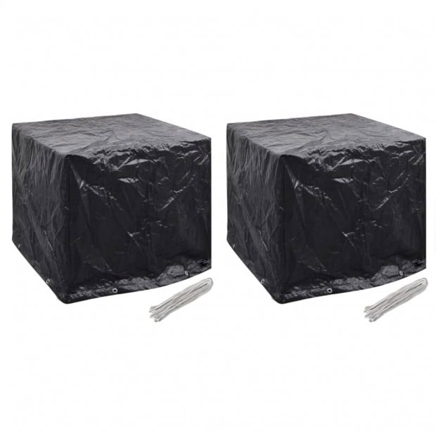 Garden Water Tank Covers 2 Pcs 8 Eyelets 116x100x120 Cm