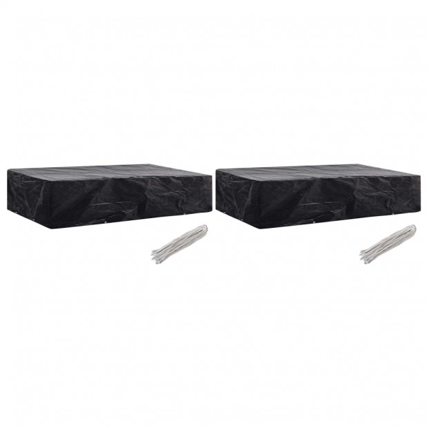 Garden Sunlounger Cover 2 Pcs 8 Eyelets 218x77x55 Cm