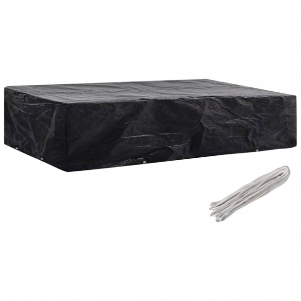 Garden Sunlounger Cover 2 Pcs 8 Eyelets 218x77x55 Cm Image 3