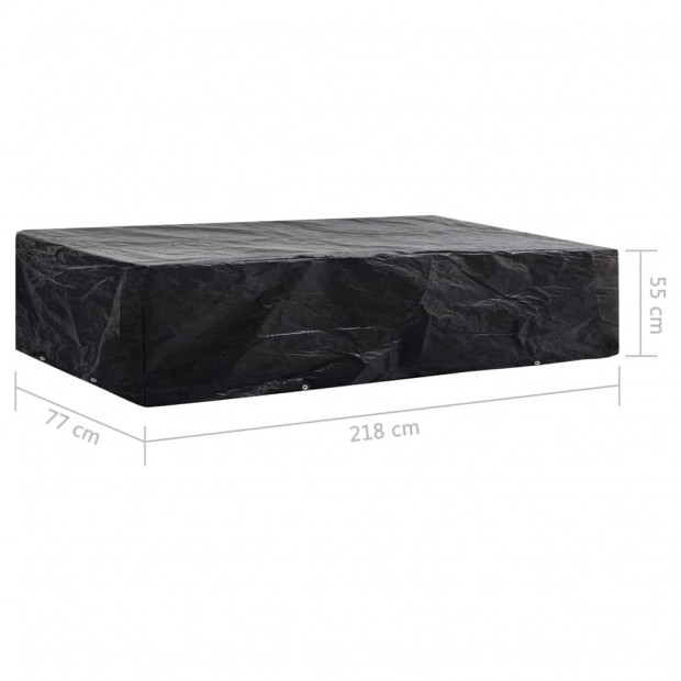 Garden Sunlounger Cover 2 Pcs 8 Eyelets 218x77x55 Cm Image 8
