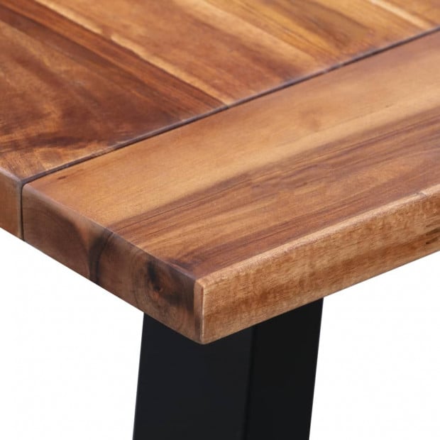 Dining Table 180x90x75 Cm Solid Acacia Wood And Glass Image 4