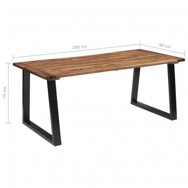 Dining Table 180x90 cm Solid Acacia Wood Image 7