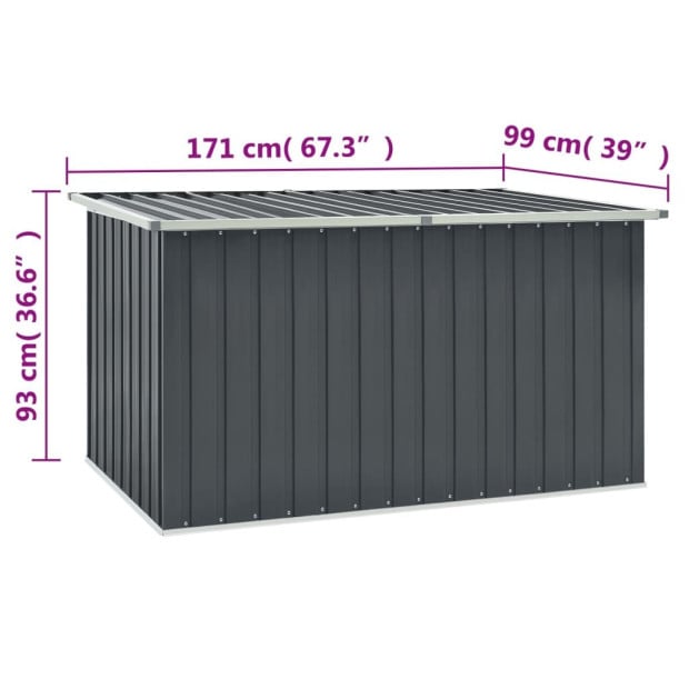 Garden Storage Box Grey 171 x 99 x 93cm Image 8