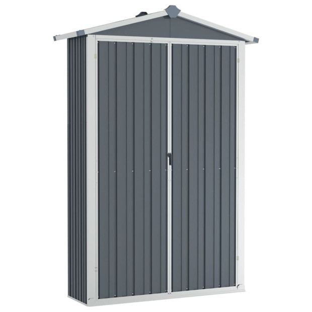 Garden Shed Grey 107.5x46x183 Cm Galvanised Steel