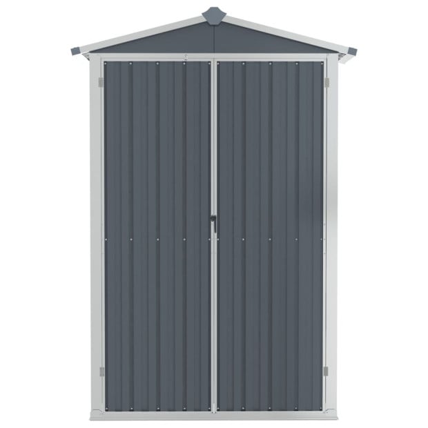 Garden Shed Grey 107.5x46x183 Cm Galvanised Steel Image 4