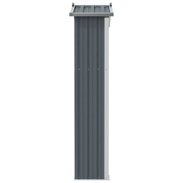Garden Shed Grey 107.5x46x183 Cm Galvanised Steel Image 5
