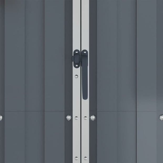 Garden Shed Grey 107.5x46x183 Cm Galvanised Steel Image 7