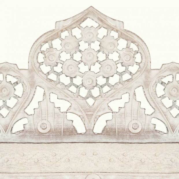 Hand Carved 5-panel Room Divider White 200x165 Cm Solid Mango Wood Image 3