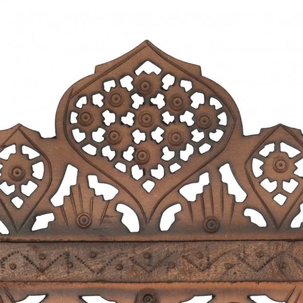 Hand Carved 4-panel Room Divider Brown 160x165 Cm Solid Mango Wood Image 3