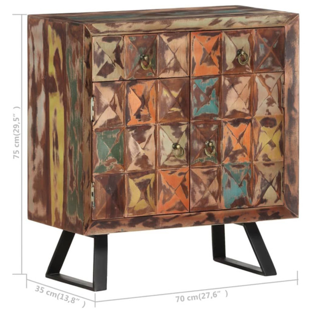 Side 70x35x75 Cm Solid Reclaimed Wood