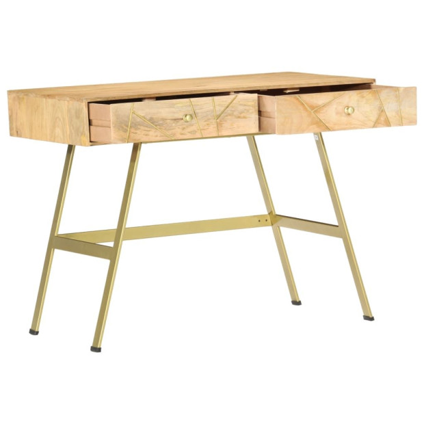 Writing Desk With Drawers 100x55x75 Cm Solid Mango Wood Image 2