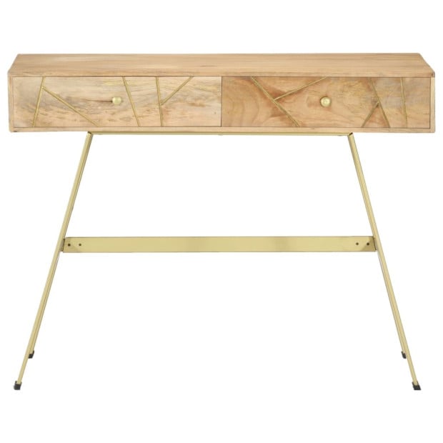 Writing Desk With Drawers 100x55x75 Cm Solid Mango Wood Image 3