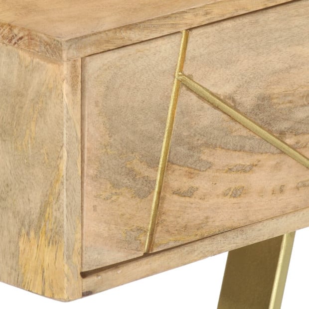 Writing Desk With Drawers 100x55x75 Cm Solid Mango Wood Image 4