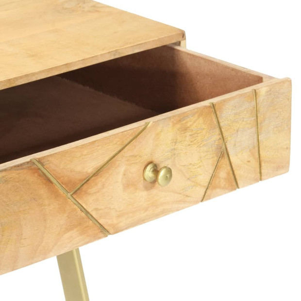 Writing Desk With Drawers 100x55x75 Cm Solid Mango Wood Image 5