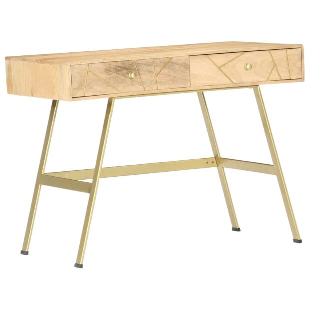 Writing Desk With Drawers 100x55x75 Cm Solid Mango Wood Image 8