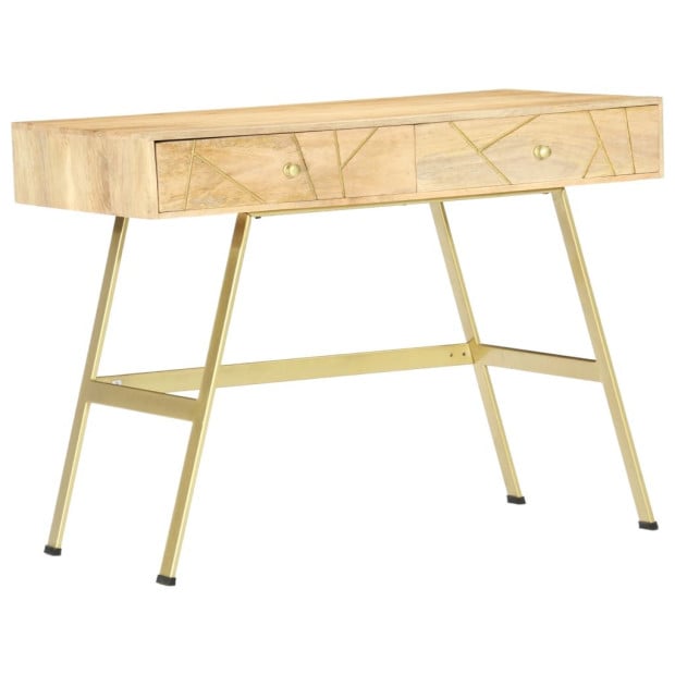 Writing Desk With Drawers 100x55x75 Cm Solid Mango Wood Image 9