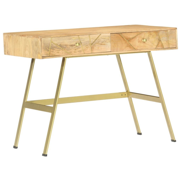 Writing Desk With Drawers 100x55x75 Cm Solid Mango Wood Image 10