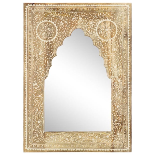 Hand Painted Mirror 40x55 Cm Solid Mango Wood