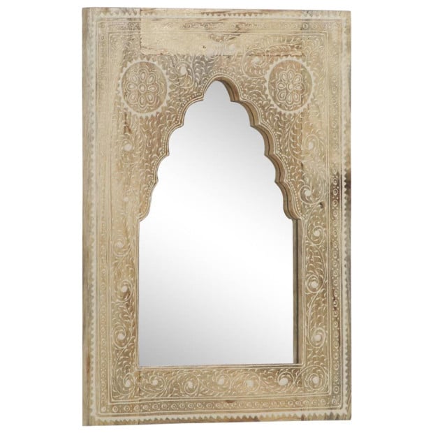 Hand Painted Mirror 40x55 Cm Solid Mango Wood Image 2