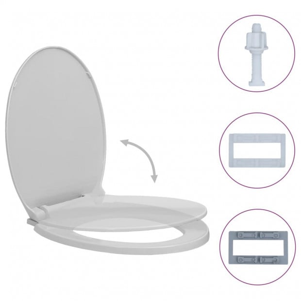 Soft-close Toilet Seat Light Grey Oval Image 2