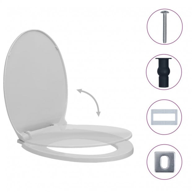 Soft-close Toilet Seat Quick Release Light Grey Oval Image 2