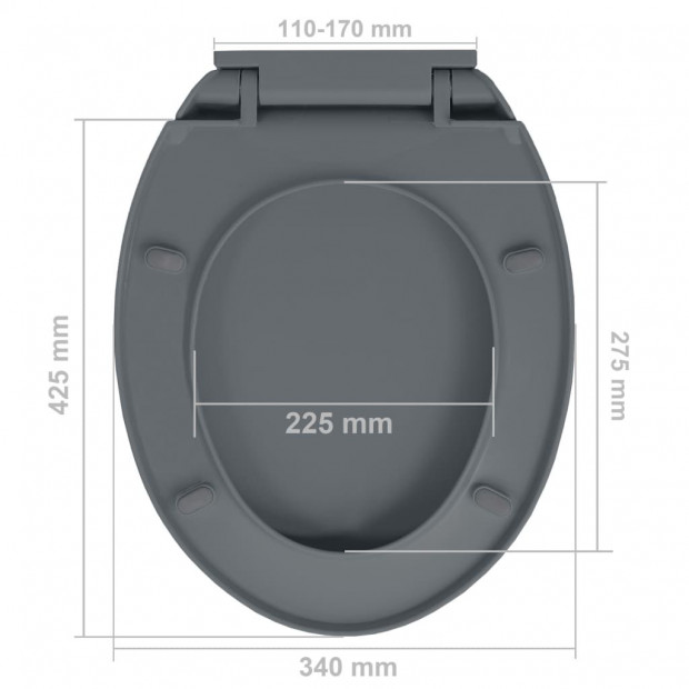 Soft-close Toilet Seat Quick Release Grey Oval Image 10