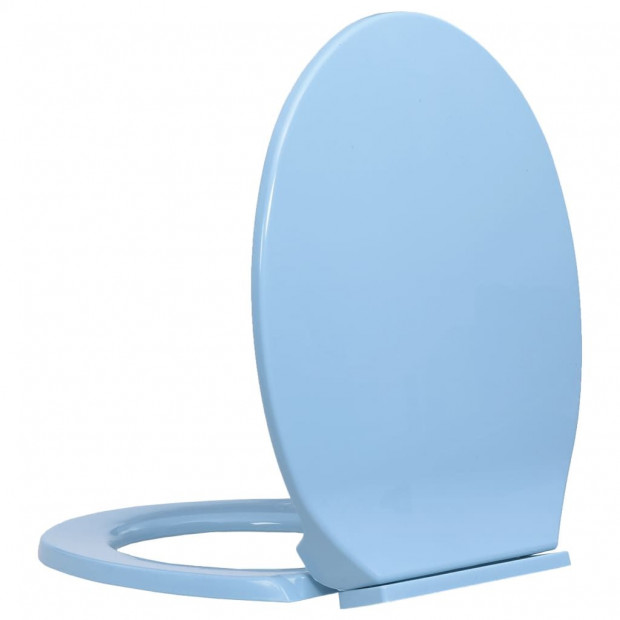 Soft-close Toilet Seat Blue Oval Image 3