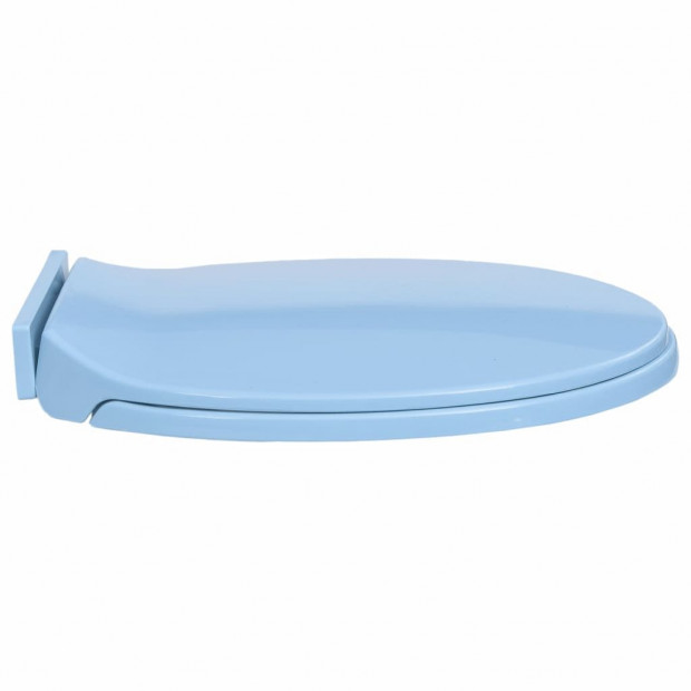 Soft-close Toilet Seat Blue Oval Image 5