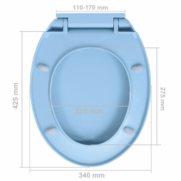 Soft-close Toilet Seat Blue Oval Image 10