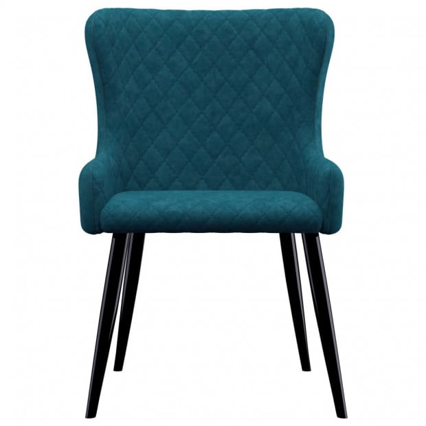 Dining Chairs 4 Pcs Blue Velvet Image 3
