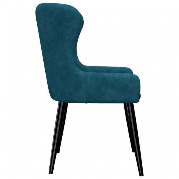 Dining Chairs 4 Pcs Blue Velvet Image 4