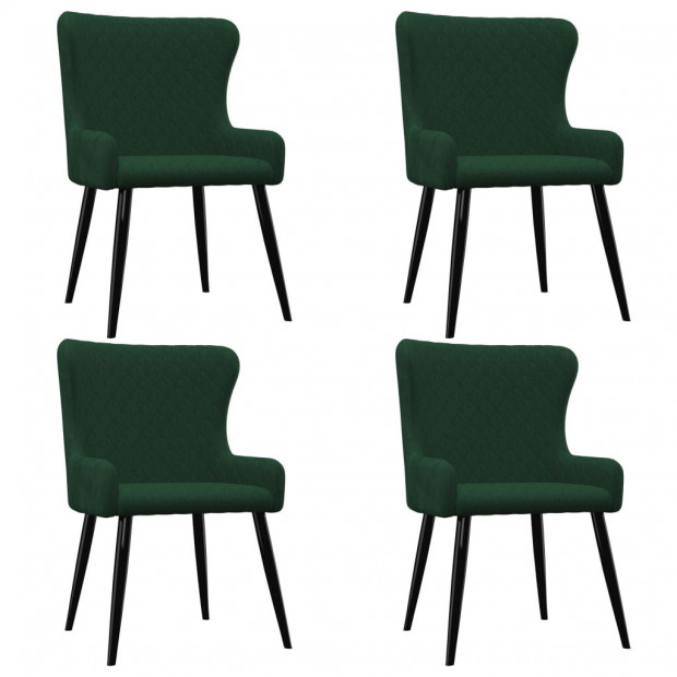 Dining Chairs 4 Pcs Green Velvet