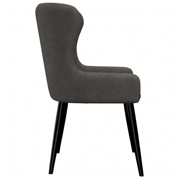 Dining Chairs 6 Pcs Grey Velvet Image 4