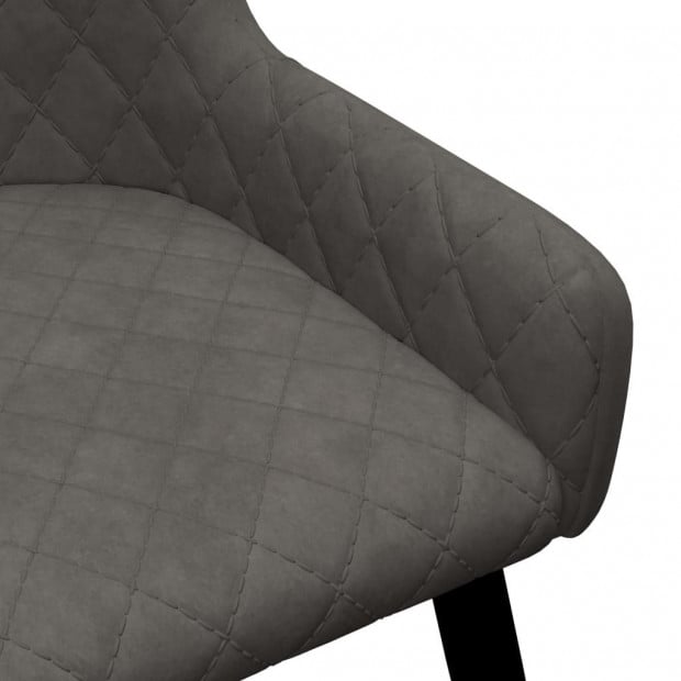 Dining Chairs 6 Pcs Grey Velvet Image 6