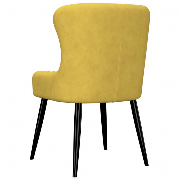 Dining Chairs 6 Pcs Yellow Velvet Image 5