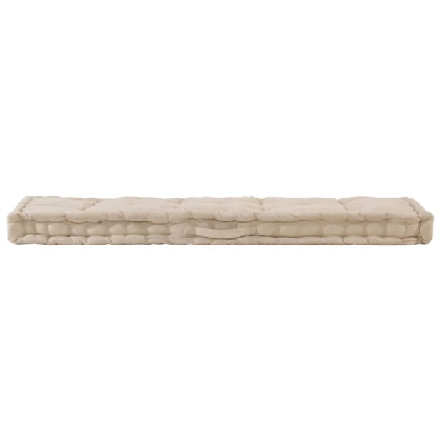 Pallet Floor Cushion Cotton 120x40x7 Cm Beige Image 2
