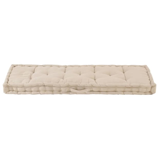 Pallet Floor Cushion Cotton 120x40x7 Cm Beige Image 3