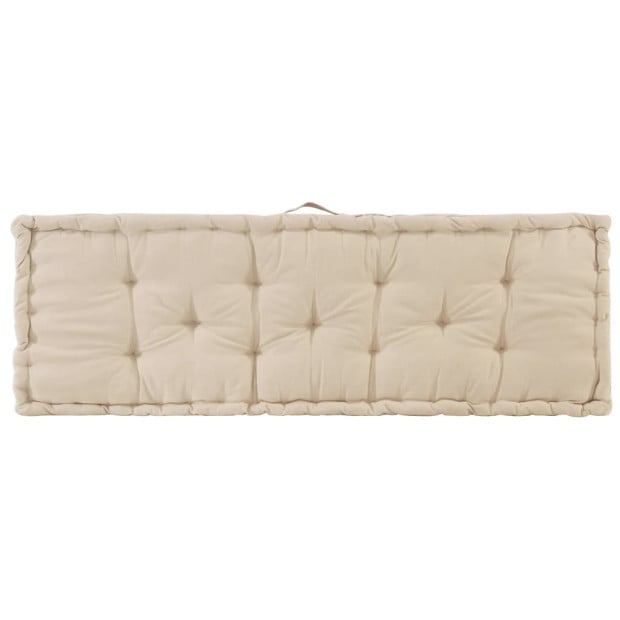Pallet Floor Cushion Cotton 120x40x7 Cm Beige Image 4