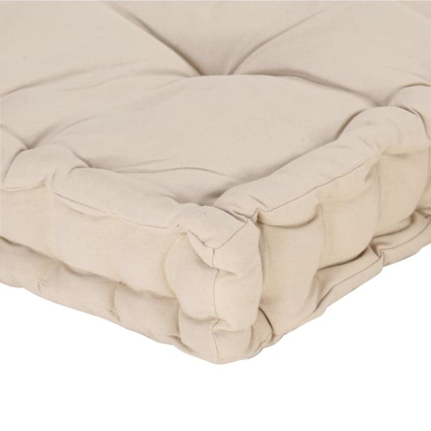 Pallet Floor Cushion Cotton 120x40x7 Cm Beige Image 5