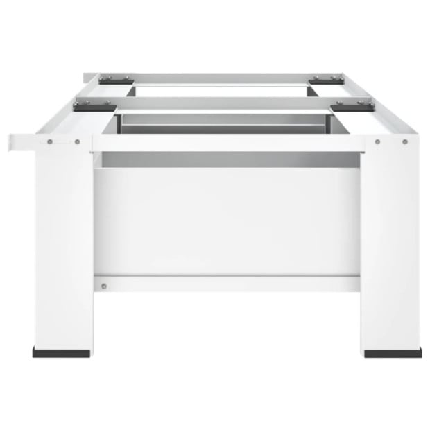 Double Washing And Drying Machine Pedestal With Drawers White Image 5