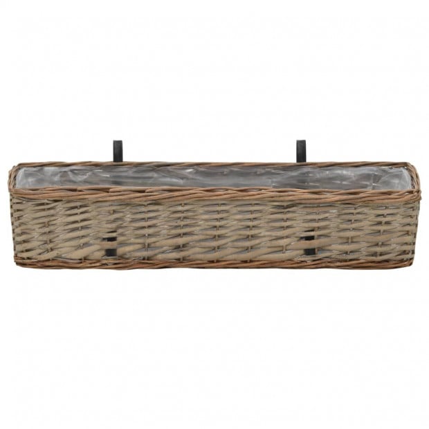 Balcony Planter 2 Pcs Wicker With Pe Lining 80 Cm Image 3