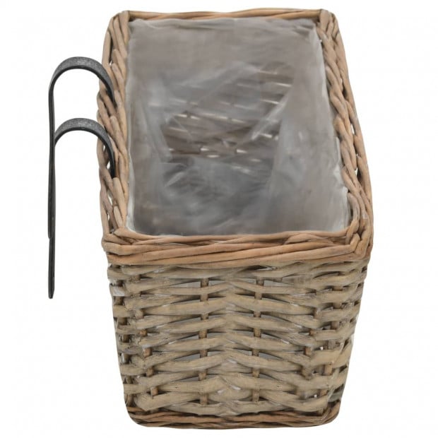 Balcony Planter 2 Pcs Wicker With Pe Lining 80 Cm Image 5