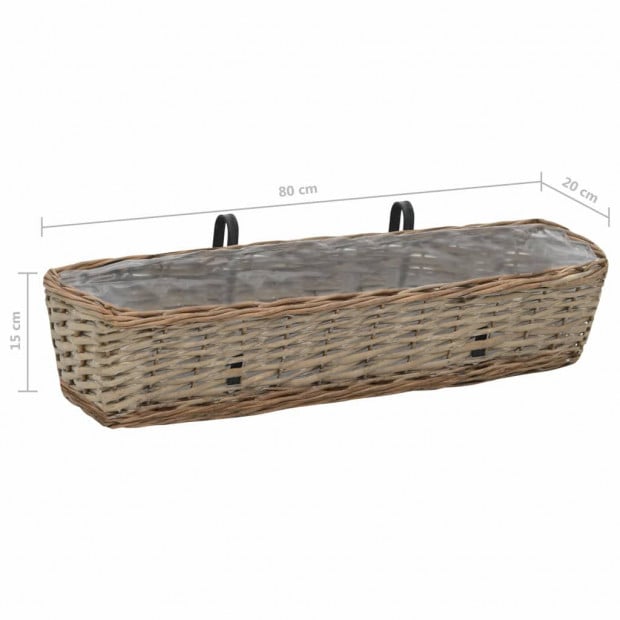 Balcony Planter 2 Pcs Wicker With Pe Lining 80 Cm Image 6