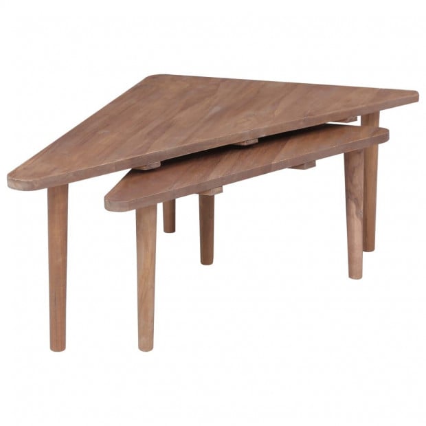 Coffee Tables 2 Pcs Solid Teak Wood Image 2