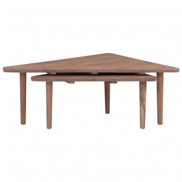 Coffee Tables 2 Pcs Solid Teak Wood Image 3