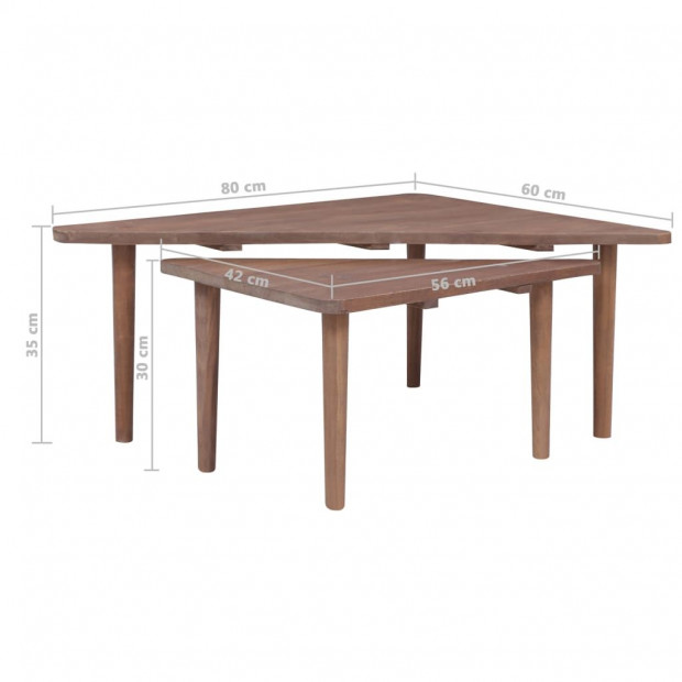 Coffee Tables 2 Pcs Solid Teak Wood Image 9